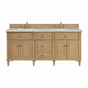 James Martin JM 424-V72 Lorelai 72 Inch Free-Standing Double Sink Bathroom Vanity with 3 CM Top