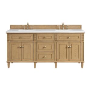 James Martin JM 424-V72 Lorelai 72 Inch Free-Standing Double Sink Bathroom Vanity with 3 CM Top