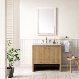 James Martin 435-V36-LNO-3AF Hudson 36 Inch Light Natural Oak Single Sink Vanity with 3 cm Arctic Fall Top