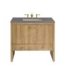 James Martin 435-V36-LNO-3GEX Hudson 36 Inch Light Natural Oak Single Sink Vanity with 3 cm Grey Expo Top