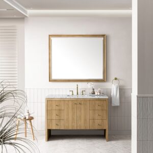 James Martin 435-V48-LNO-3AF Hudson 48 Inch Light Natural Oak Single Sink Vanity with 3 cm Arctic Fall Top