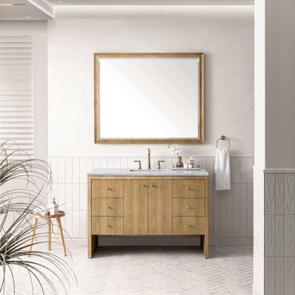 James Martin 435-V48-LNO-3AF Hudson 48 Inch Light Natural Oak Single Sink Vanity with 3 cm Arctic Fall Top