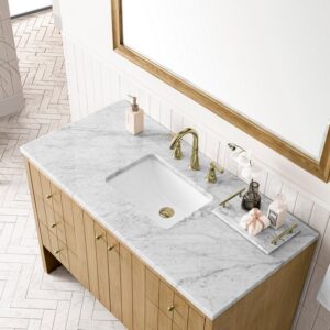 James Martin 435-V48-LNO-3AF Hudson 48 Inch Light Natural Oak Single Sink Vanity with 3 cm Arctic Fall Top