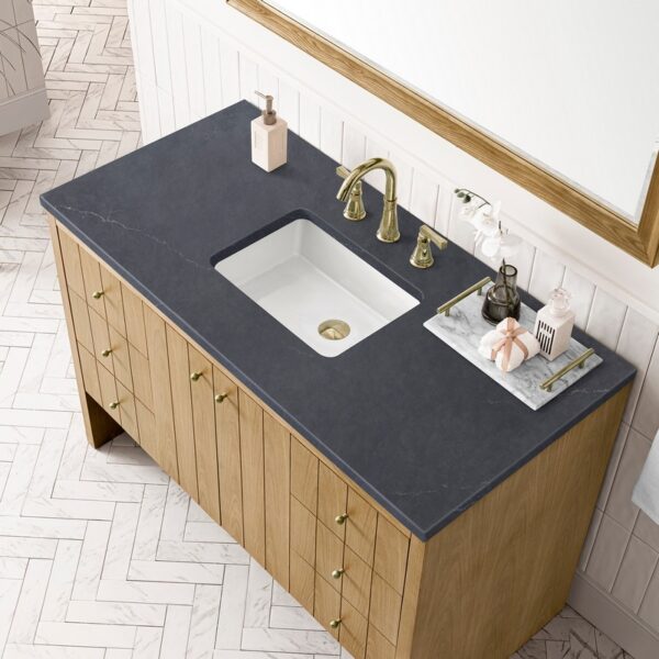 James Martin 435-V48-LNO-3CSP Hudson 48 Inch Light Natural Oak Single Sink Vanity with 3 cm Charcoal Soapstone Top