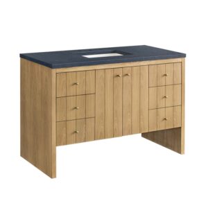 James Martin 435-V48-LNO-3CSP Hudson 48 Inch Light Natural Oak Single Sink Vanity with 3 cm Charcoal Soapstone Top