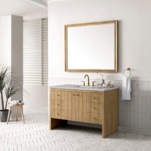 James Martin 435-V48-LNO-3ESR Hudson 48 Inch Light Natural Oak Single Sink Vanity with 3 cm Eternal Serena Top