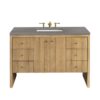 James Martin 435-V48-LNO-3GEX Hudson 48 Inch Light Natural Oak Single Sink Vanity with 3 cm Grey Expo Top