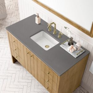 James Martin 435-V48-LNO-3GEX Hudson 48 Inch Light Natural Oak Single Sink Vanity with 3 cm Grey Expo Top