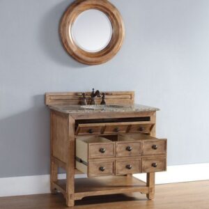 James Martin 500-V36-HON-3AF Malibu 36 Inch Honey Alder Single Vanity with 3 cm Arctic Fall Solid Surface Top