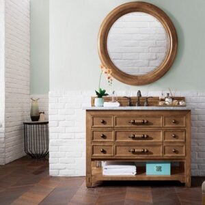 James Martin 500-V48-HON-3AF Malibu 48 Inch Honey Alder Single Vanity with 3 cm Arctic Fall Solid Surface Top