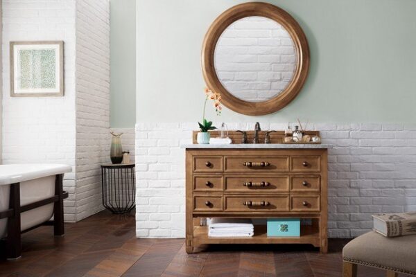 James Martin 500-V48-HON-3AF Malibu 48 Inch Honey Alder Single Vanity with 3 cm Arctic Fall Solid Surface Top