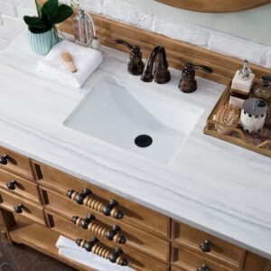 James Martin 500-V48-HON-3AF Malibu 48 Inch Honey Alder Single Vanity with 3 cm Arctic Fall Solid Surface Top