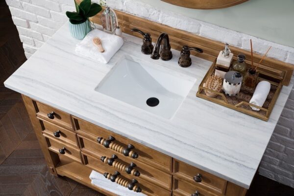 James Martin 500-V48-HON-3AF Malibu 48 Inch Honey Alder Single Vanity with 3 cm Arctic Fall Solid Surface Top