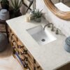 James Martin 500-V48-HON-3EJP Malibu 48 Inch Single Vanity Cabinet in Honey Alder with 3 cm Eternal Jasmine Pearl Quartz Top with Sink