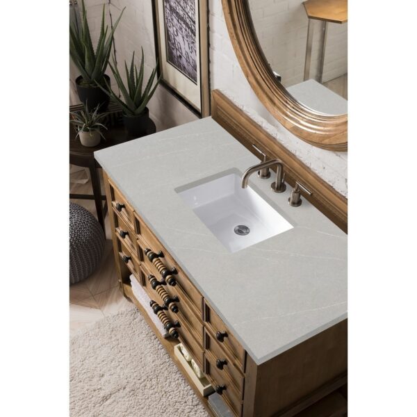 James Martin 500-V48-HON-3ESR Malibu 48 Inch Single Vanity Cabinet in Honey Alder with 3 CM Eternal Serena Quartz Top