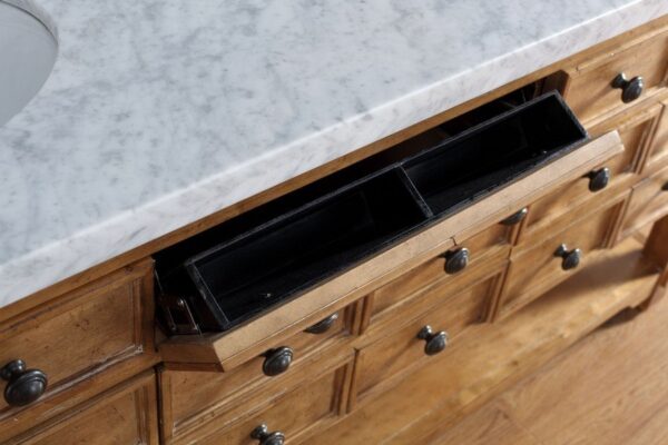 James Martin 500-V72-HON-3AF Malibu 72 Inch Honey Alder Double Vanity with 3 cm Arctic Fall Solid Surface Top