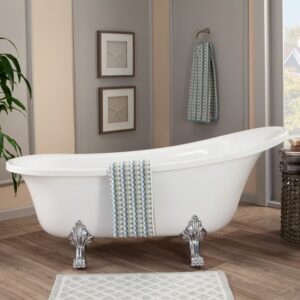 Altair 50169-BAT-WH-C Geneva 68 7/8 x 29 7/8 Inch Clawfoot Soaking Acrylic Bathtub