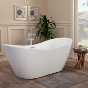 Altair 50270-BAT-WH-F Alana 70 1/8 x 31 1/2 Inch Freestanding Soaking Acrylic Bathtub