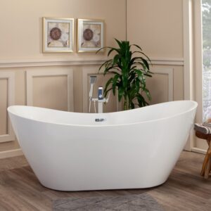 Altair 50270-BAT-WH-F Alana 70 1/8 x 31 1/2 Inch Freestanding Soaking Acrylic Bathtub