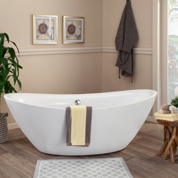 Altair 50671-BAT-WH-F Allegra 70 7/8 x 33 7/8 Inch Freestanding Soaking Acrylic Bathtub