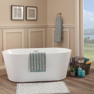 Altair 50859-BAT-WH-F Cielo 59 1/8 x 29 1/2 Inch Freestanding Soaking Acrylic Bathtub