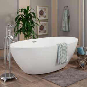 Altair 51069-BAT-WH-F Jolie 68 1/2 x 39 3/4 Inch Freestanding Soaking Acrylic Bathtub