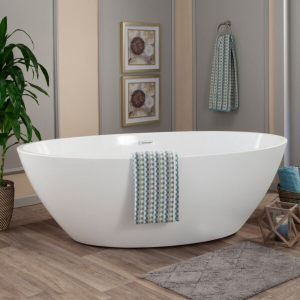 Altair 51069-BAT-WH-F Jolie 68 1/2 x 39 3/4 Inch Freestanding Soaking Acrylic Bathtub