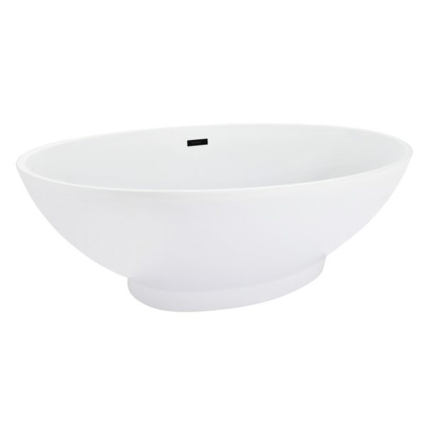 Altair 51167-BAT-WH-FB Elbow 66 1/2 x 31 1/2 Inch Flatbottom Freestanding Acrylic Soaking Bathtub with Drain and Overflow - Glossy White