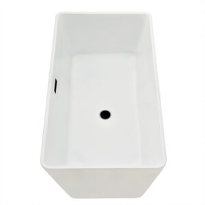 Altair 51251-BAT-WH-FB Regina 51 1/4 x 27 5/8 Inch Flatbottom Freestanding Acrylic Soaking Bathtub with Drain and Overflow - Glossy White