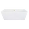 Altair 51359-BAT-WH-FS Terrak 59 1/8 x 28 3/8 Inch Flatbottom Freestanding Acrylic Soaking Bathtub with Drain and Overflow - Glossy White