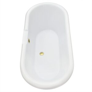 Altair 52167-BAT-GR-BB Kerta 66 7/8 x 29 1/8 Inch Acrylic Clawfoot Soaking Bathtub with Drain and Overflow - Glossy Gray