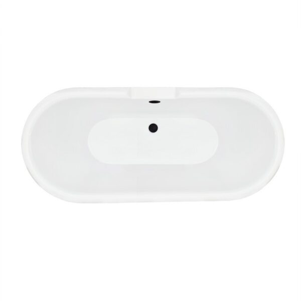 Altair 52167-BAT-WH-MB Kerta 66 7/8 x 29 1/8 Inch Acrylic Clawfoot Soaking Bathtub with Drain and Overflow - Glossy White