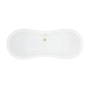 Altair 52269-BAT-BK-BB Porva 68 7/8 x 29 1/8 Inch Acrylic Clawfoot Soaking Bathtub with Drain and Overflow - Glossy Black