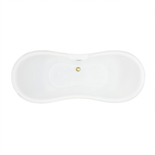 Altair 52269-BAT-BK-BB Porva 68 7/8 x 29 1/8 Inch Acrylic Clawfoot Soaking Bathtub with Drain and Overflow - Glossy Black