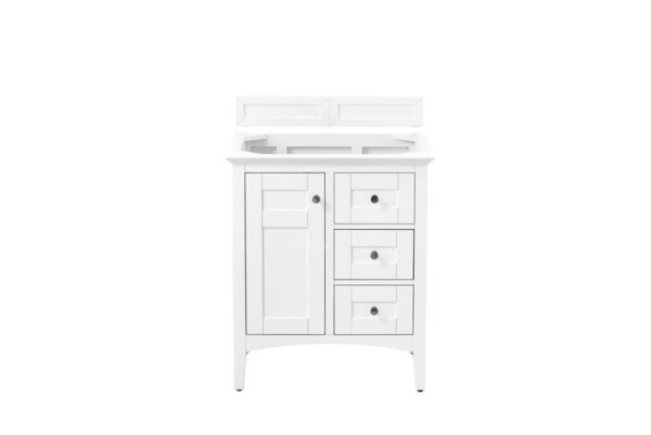 James Martin 527-V30-BW-3GEX Palisades 30 Inch Single Vanity in Bright White with 3 cm Grey Expo Quartz Top with Sink