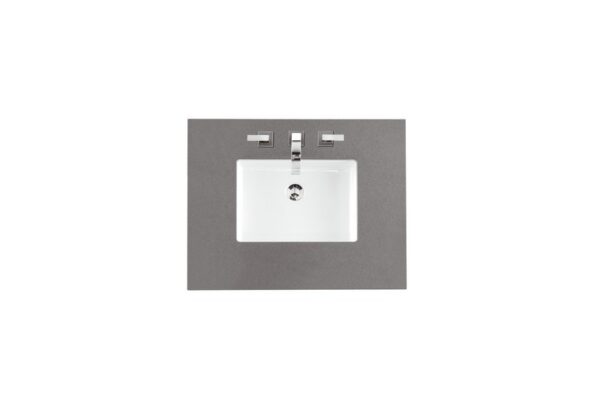 James Martin 527-V30-BW-3GEX Palisades 30 Inch Single Vanity in Bright White with 3 cm Grey Expo Quartz Top with Sink