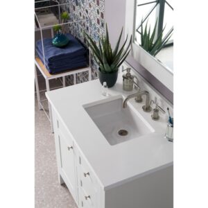 James Martin 527-V36-3WZ Palisades 36 Inch Single Vanity with 3cm White Zeus Quartz Top