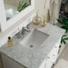 James Martin 527-V36-BW-3CAR Palisades 36 Inch Single Vanity in Bright White with 3 cm Carrara Marble Top