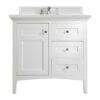 James Martin 527-V36-BW-3ENC Palisades 36 Inch Single Vanity Cabinet with Ethereal Noctis Quartz Top - Bright White