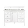 James Martin 527-V48-BW-3GEX Palisades 48 Inch Single Vanity in Bright White with 3 cm Grey Expo Quartz Top with Sink