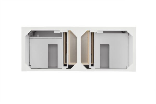 James Martin 527-V60D-BW-3GEX Palisades 60 Inch Double Vanity in Bright White with 3 cm Grey Expo Quartz Top with Sink