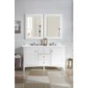 James Martin 527-V60D-BW-3WZ Palisades 60 Inch Double Vanity in Bright White with 3cm White Zeus Quartz Top