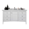 James Martin 527-V60S-BW-3AF Palisades 60 Inch Single Vanity in Bright White with 3 cm Arctic Fall Solid Surface Top