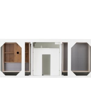 James Martin 527-V60S-BW-3GEX Palisades 60 Inch Single Vanity in Bright White with 3 cm Grey Expo Quartz Top with Sink