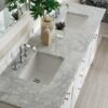 James Martin 527-V72-BW-3CAR Palisades 72 Inch Double Vanity in Bright White with 3 cm Carrara Marble Top