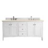 James Martin 527-V72-BW-3EMR Palisades 72 Inch Double Vanity in Bright White with 3 CM Eternal Marfil Quartz Top