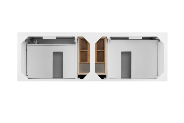 James Martin 527-V72-BW-3GEX Palisades 72 Inch Double Vanity in Bright White with 3 cm Grey Expo Quartz Top with Sink