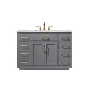 Altair 531048-CA-NM Ivy 48 Inch Single Sink Bathroom Vanity with Carrara White Marble Countertop