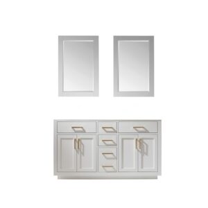 Altair 531060-CAB Ivy 60 Inch Double Sink Bathroom Vanity Cabinet Only with Mirror without Countertop