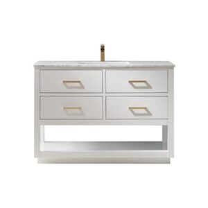 Altair 532048-CA-NM Remi 48 Inch Single Sink Bathroom Vanity with Carrara White Marble Countertop